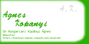 agnes kopanyi business card
